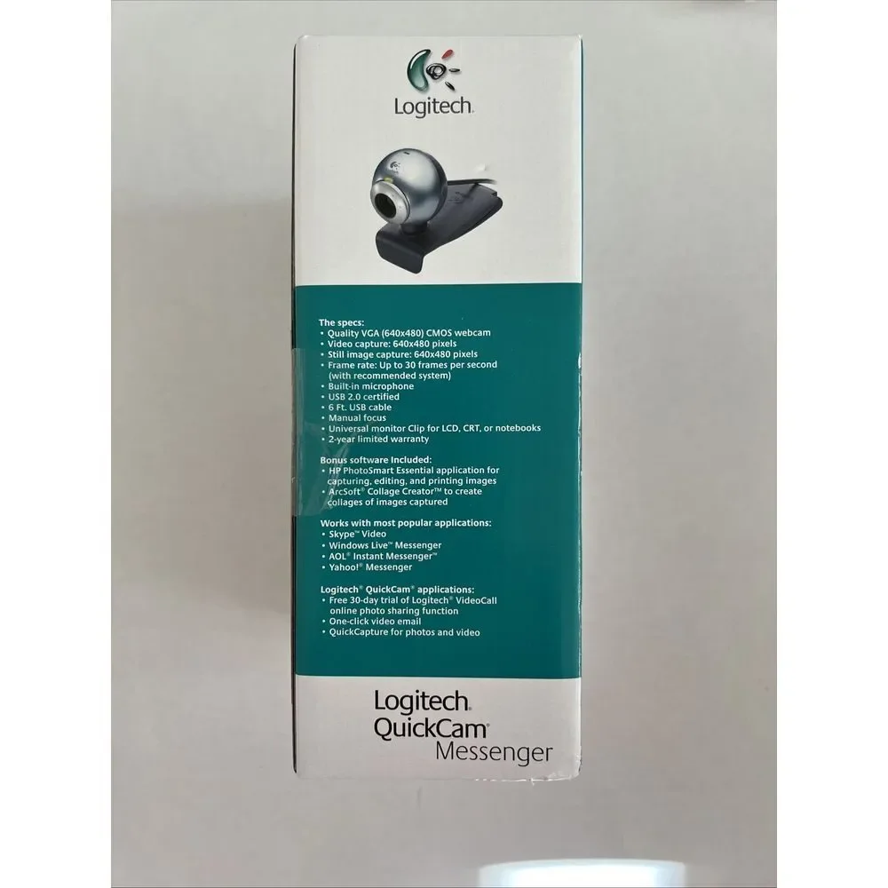 NOS 2007 Logitech QuickCam Messenger Computer Laptop‎ Webcam SHELF WEAR BOX
